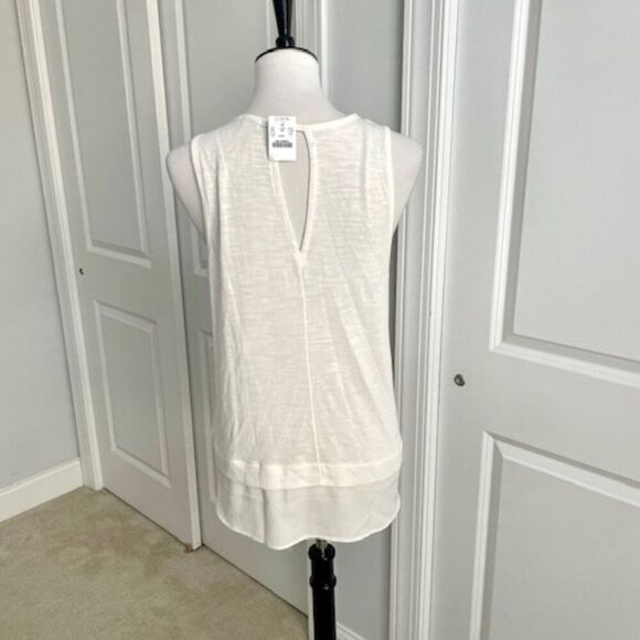 NWT J. Crew White Faux Layered Tank Top Size Large - Picture 3 of 4